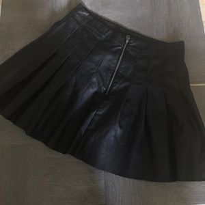 Black leather skirt